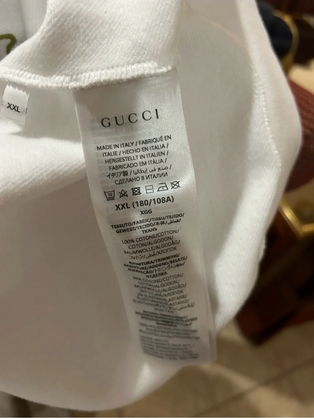 Men’s Gucci embroidered cotton hoodie, size XXL made in Italy